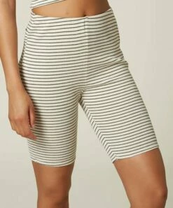 Discount 😀 O'Neill White & Black Stripe Krissy Bike Shorts - Juniors ✨ -O'Neill Sales zu101695940 alt 2 tm1644424025