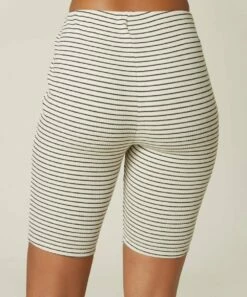 Discount 😀 O'Neill White & Black Stripe Krissy Bike Shorts - Juniors ✨ -O'Neill Sales zu101695940 alt 3 tm1644424025