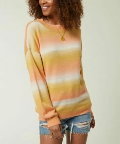 Cheapest ❤️ O'Neill Yellow Gradient Stripe Floyd Pullover - Juniors 🔔 -O'Neill Sales zu101696266 alt 4 tm1639170939