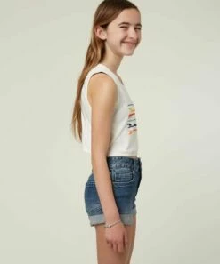 Outlet 🧨 O'Neill White 'O'Neill' Long Board Tank Top - 👧 Girls ✨ -O'Neill Sales zu101732060 alt 2 tm1640714175