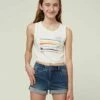 Outlet 🧨 O'Neill White 'O'Neill' Long Board Tank Top - 👧 Girls ✨ -O'Neill Sales zu101732060 main tm1640714175