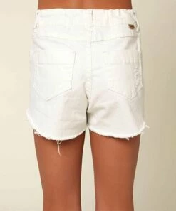 Discount 🧨 O'Neill White Aiden Distressed Jean Shorts - 👧 Girls 🌟 -O'Neill Sales zu101733072 alt 1 tm1640714003