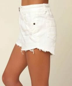 Discount 🧨 O'Neill White Aiden Distressed Jean Shorts - 👧 Girls 🌟 -O'Neill Sales zu101733072 alt 2 tm1640714003