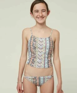 Coupon 🌟 O'Neill Blue & Pink Geometric Coco Tankini - 👧 Girls ⭐ -O'Neill Sales zu102050152 alt 1 tm1640702132