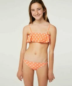 Cheap 😀 O'Neill Orange & White Daisy Aster Ruffle 👙 Bikini Top & Bottoms - 👧 Girls 👍 -O'Neill Sales zu102053514 alt 4 tm1640702132