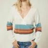 Wholesale 😀 O'Neill White & Blue Stripe Wrap It Up Surplice Sweater - Juniors 🧨 -O'Neill Sales zu102868052 main tm1644337128