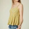 Flash Sale 😀 O'Neill Yelow Floral Kayden Peplum Tank - Juniors 💯 -O'Neill Sales zu102876227 alt 1 tm1644337128