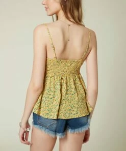 Flash Sale 😀 O'Neill Yelow Floral Kayden Peplum Tank - Juniors 💯 -O'Neill Sales zu102876227 alt 3 tm1644337128