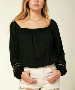 Top 10 👏 O'Neill Black Laine Square-Neck Top - Juniors 🛒 -O'Neill Sales zu102876325 main tm1644337128