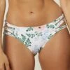 Deals 🎉 O'Neill White & Green Floral Cross-Strap 👙 Bikini Bottoms - Juniors ⭐ -O'Neill Sales zu103768245 main tm1647541064