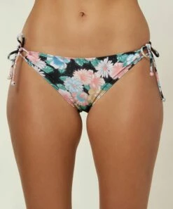 Best reviews of ✔️ O'Neill Black & Pink Floral Side-Tie 👙 Bikini Bottoms - Juniors 🔥 -O'Neill Sales zu103768389 alt 3 tm1647541312