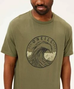 Coupon 😀 O'Neill Military Green 'O'Neill' Wave Tee - Men 🔔 -O'Neill Sales zu105419226 alt 1 tm1660594685