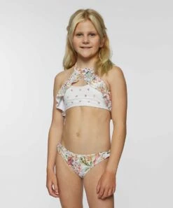 Best deal 🎉 O'Neill Vanilla Floral Arden Ruffle High-Neck 👙 Bikini - 👧 Girls 🧨
