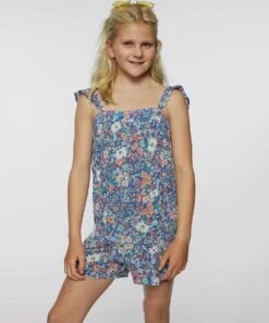 Top 10 ❤️ O'Neill Blue & Multicolor Floral Augie Sleeveless Romper - 👧 Girls ✨ -O'Neill Sales zu106421374 alt 1 tm1655218201