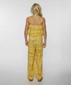 Cheapest ⭐ O'Neill Yellow & Brown Floral Tanner Wide-Leg Jumpsuit - 👧 Girls ⭐ -O'Neill Sales zu106421450 alt 4 tm1655218201