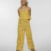 Cheapest ⭐ O'Neill Yellow & Brown Floral Tanner Wide-Leg Jumpsuit - 👧 Girls ⭐ -O'Neill Sales zu106421450 main tm1655218201