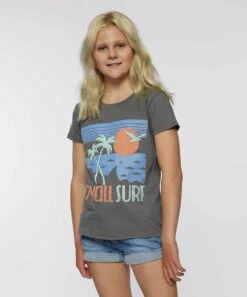 Flash Sale 🧨 O'Neill Gray 'O'Neill Surf' Miami Crewneck Tee - 👧 Girls 🔔