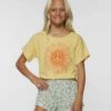 Flash Sale 🛒 O'Neill Yellow & Orange Peace Daisy Crop Top - 👧 Girls ⭐ -O'Neill Sales zu106421538 main tm1655218201