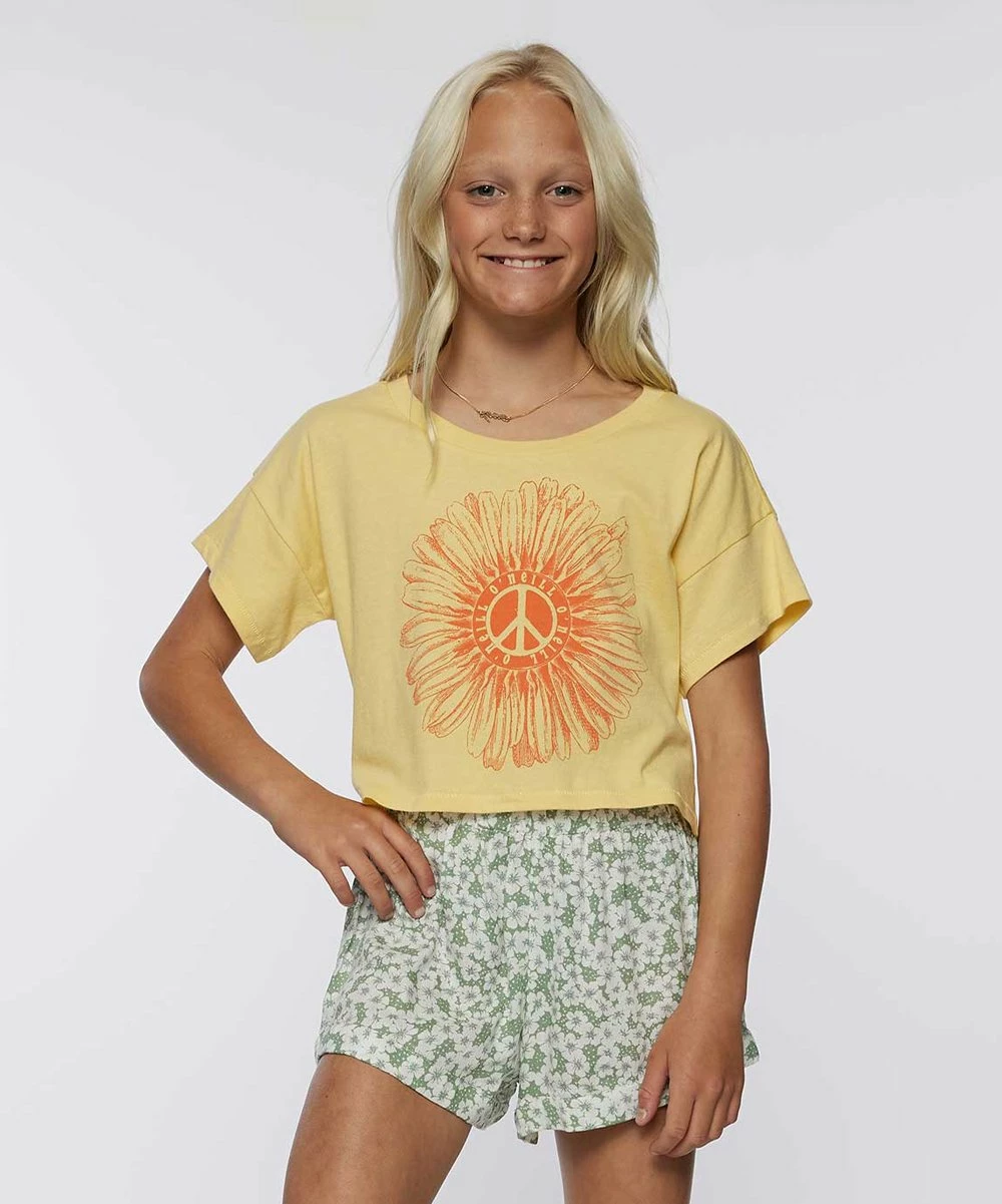 Flash Sale ๐ O'Neill Yellow & Orange Peace Daisy Crop Top - ๐ง Girls โญ 3 Flash Sale ๐ O'Neill Yellow & Orange Peace Daisy Crop Top - ๐ง Girls โญ