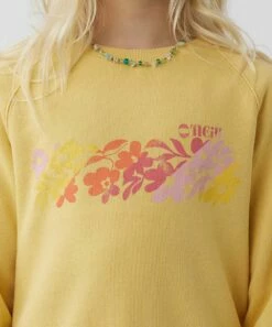 Promo 🎁 O'Neill Yellow Floral Oversize Lillia Sweatshirt - 👧 Girls 🌟 -O'Neill Sales zu106421551 alt 2 tm1660679862
