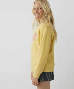 Promo 🎁 O'Neill Yellow Floral Oversize Lillia Sweatshirt - 👧 Girls 🌟 -O'Neill Sales zu106421551 alt 3 tm1660679862