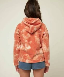 Outlet ❤️ O'Neill Orange & White Tie-Dye Holland Fleece Hoodie - 👧 Girls 🔔 -O'Neill Sales zu106421572 alt 4 tm1660679862