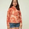 Outlet ❤️ O'Neill Orange & White Tie-Dye Holland Fleece Hoodie - 👧 Girls 🔔 -O'Neill Sales zu106421572 main tm1660679862