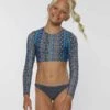 Discount 🎁 O'Neill Slate Abstract Margot Long-Sleeve Crop-Top 👙 Bikini - 👧 Girls 😀 -O'Neill Sales zu106424774 main tm1671560778