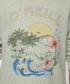 Deals ✨ O'Neill Heather Gray Sunrise Oversize Lillia Sweatshirt - 👧 Girls 🎁 -O'Neill Sales zu106424807 alt 2 tm1660679862