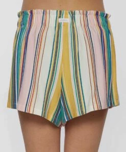 Top 10 😍 O'Neill Yellow & Pink Stripe Bobbi High-Waist Shorts - 👧 Girls ⌛ -O'Neill Sales zu106424887 alt 3 tm1660679862