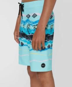 Hot Sale 🤩 O'Neill Turquoise & Blue Heist Hyperfreak Boardshorts - Boys 🥰 -O'Neill Sales zu106432191 alt 1 tm1655480299