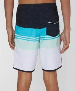 Brand new 👍 O'Neill Blue & White Stripe Four Square Stretch Boardshorts - Boys 🎁 -O'Neill Sales zu106432200 alt 2 tm1655480299