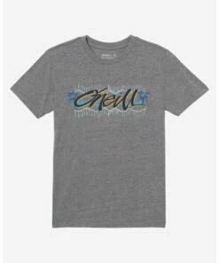 Budget 😀 O'Neill Heather Gray Scribble Crewneck Tee - Boys 🔥
