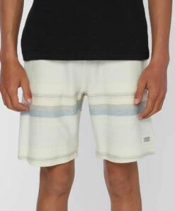 Promo 🥰 O'Neill Cream & Blue Stripe Bavaro Shorts - Boys 👏