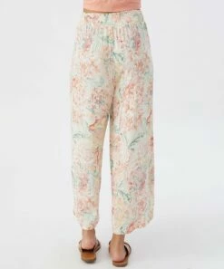 Top 10 ❤️ O'Neill Cream & Pink Floral Sailin Wide-Leg Capri Pants - Juniors 😉 -O'Neill Sales zu106672769 alt 7 tm1656517253