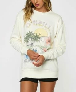 Best Pirce 🎁 O'Neill Off-White Floral 'O'Neill' Sweatshirt - Juniors 🛒