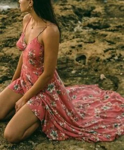 Wholesale 🎁 O'Neill Rose Floral Viola Skinny-Strap V-Neck 👗 Dress - Juniors 🔔