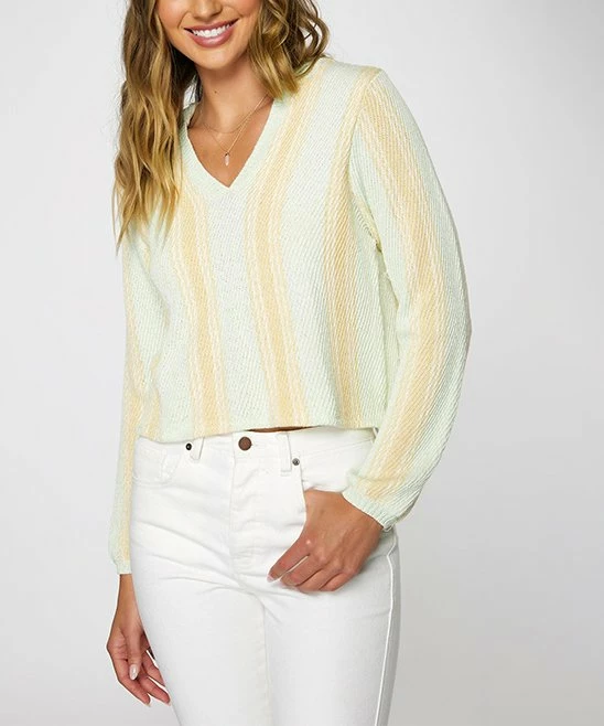 Best Pirce ๐งจ O'Neill Yellow Stripe V-Neck Catamaran Crop Top - Juniors ๐ 3 Best Pirce ๐งจ O'Neill Yellow Stripe V-Neck Catamaran Crop Top - Juniors ๐