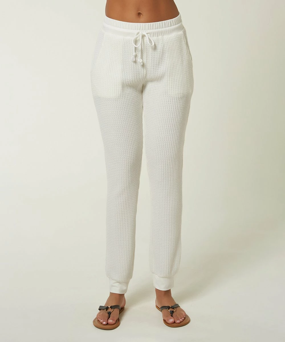 Budget ๐ O'Neill White Coastal Drawstring Waffle-Knit Pants - Juniors ๐ 6 Budget ๐ O'Neill White Coastal Drawstring Waffle-Knit Pants - Juniors ๐ - Image 4