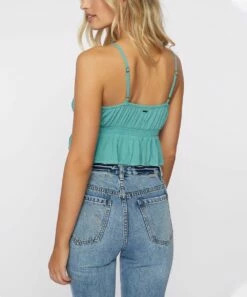 Promo 💯 O'Neill Teal Tiffy Tie-Accent Ruffle-Hem Crop Top - Juniors 🤩 -O'Neill Sales zu106706369 alt 2 tm1656516914