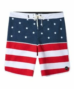Cheapest 🎁 O'Neill Red & Blue Star Stripe Hyperfreak Apollo Boardshorts - Boys 😍 -O'Neill Sales zu107962549 alt 3 tm1671560778