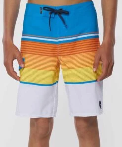 Buy 🛒 O'Neill Blue & White Stripe Lennox Stretch Boardshorts - Boys 🔔