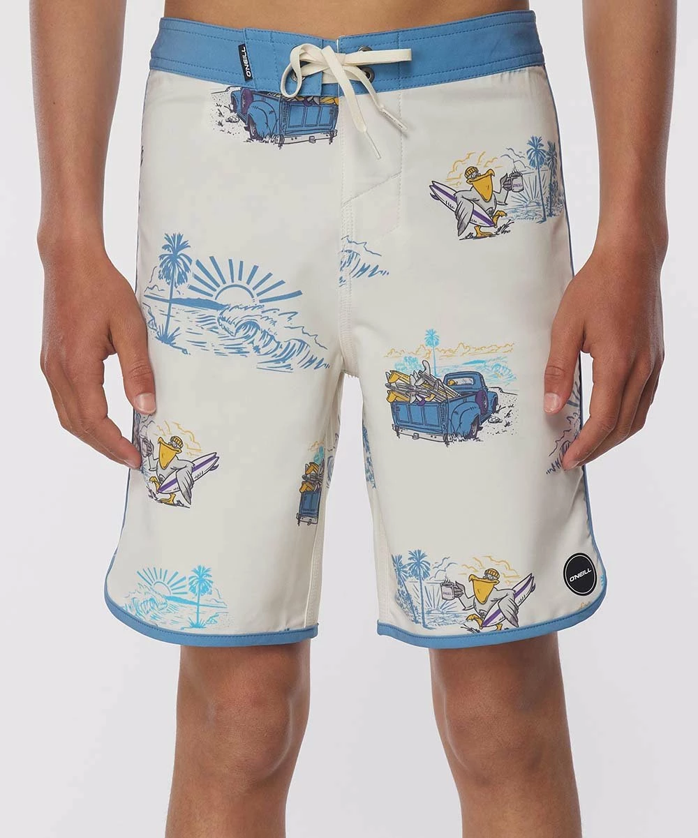 Best Pirce ❤️ O'Neill Cream & Blue Truck Surf Patrol Boardshorts - Boys ✨ 3 Best Pirce ❤️ O'Neill Cream & Blue Truck Surf Patrol Boardshorts - Boys ✨