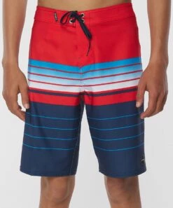 New 👏 O'Neill Red & Blue Color Block Hyperfreak Heist Boardshorts - Boys 😉