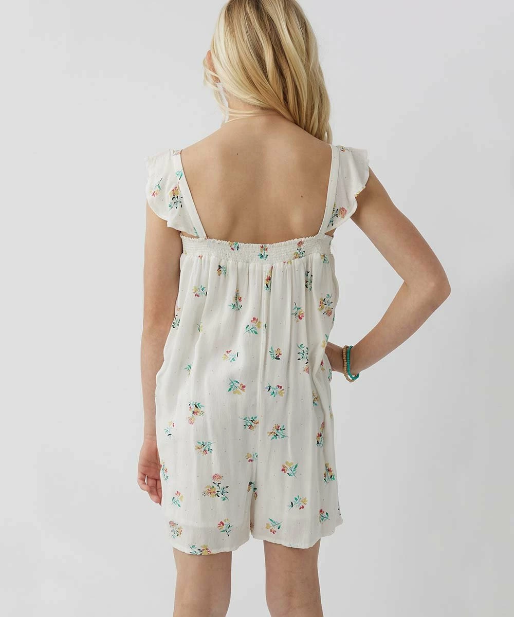 Best deal ๐ O'Neill White & Blue Floral Flutter Sleeve Augie Romper - ๐ง Girls โค๏ธ 4 Best deal ๐ O'Neill White & Blue Floral Flutter Sleeve Augie Romper - ๐ง Girls โค๏ธ - Image 2