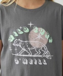 Wholesale 👍 O'Neill Gray & White 'Wild Surf O'Neill' Wolf Crewneck Tee - 👧 Girls ⭐ -O'Neill Sales zu107979678 alt 3 tm1660679511