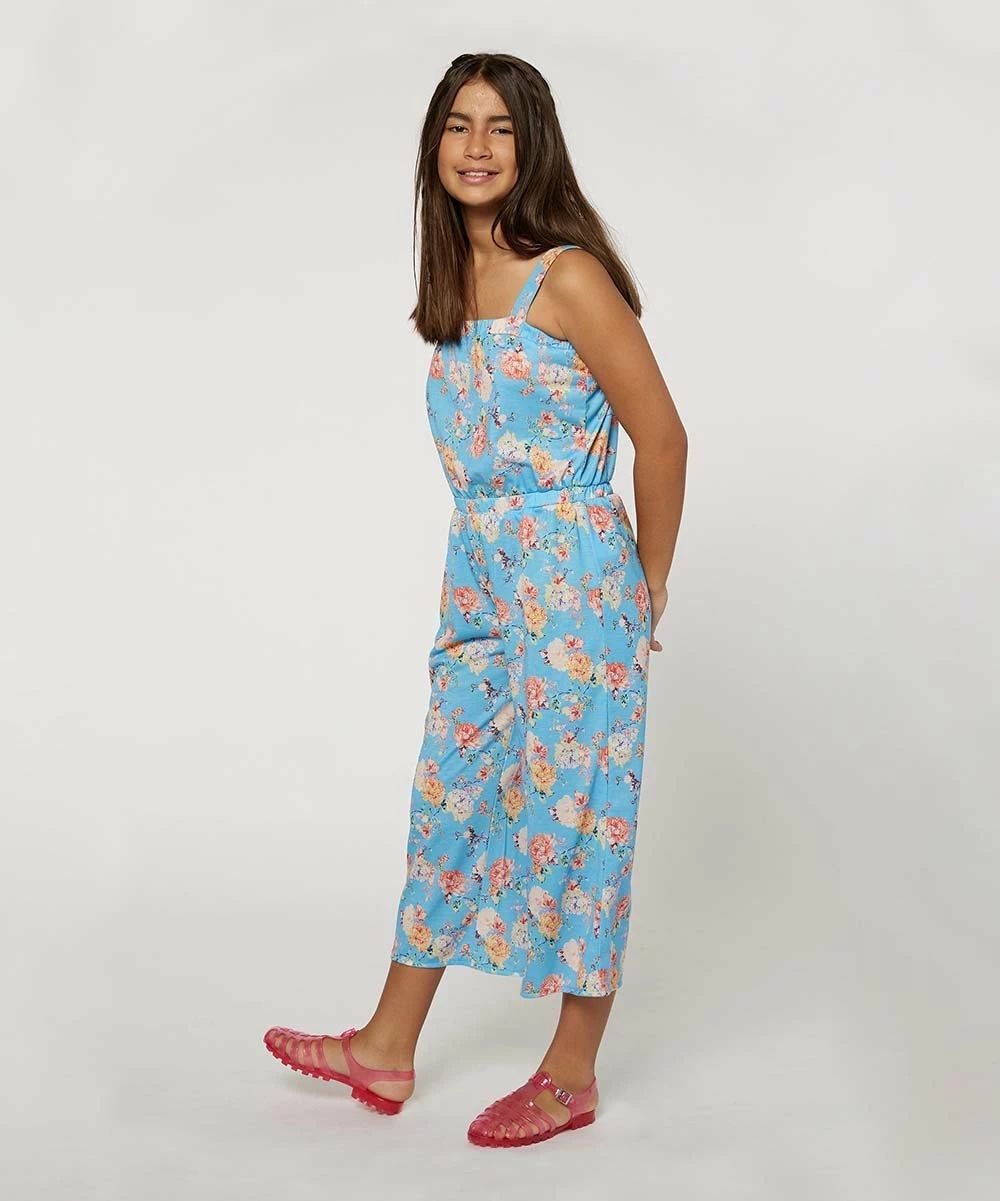 Top 10 🔔 O'Neill Light Blue & Yellow Floral Aris Sleeveless Jumpsuit - 👧 Girls 🛒 6 Top 10 🔔 O'Neill Light Blue & Yellow Floral Aris Sleeveless Jumpsuit - 👧 Girls 🛒 - Image 4