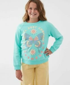 Best reviews of 🧨 O'Neill Pool & Pink 'O'Neill' Butterfly Oversize Lillia Sweatshirt - 👧 Girls 😉 -O'Neill Sales zu107979737 alt 3 tm1660679511