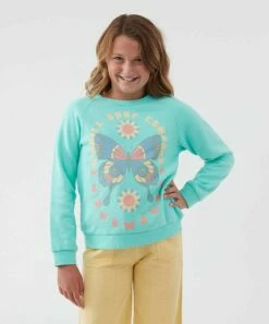 Best reviews of 🧨 O'Neill Pool & Pink 'O'Neill' Butterfly Oversize Lillia Sweatshirt - 👧 Girls 😉 -O'Neill Sales zu107979737 alt 4 tm1660679511