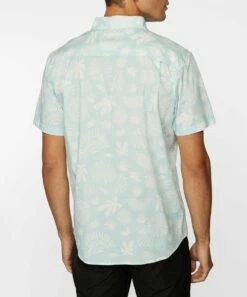New 👏 O'Neill Aqua & White Cosmos Short-Sleeve Button-Up Top - Men 👏 -O'Neill Sales zu108711014 alt 3 tm1663765899
